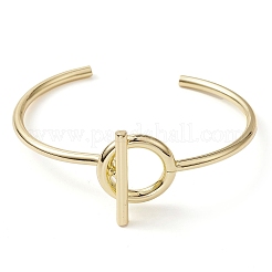 Ring Shape Brass Cuff Bangles&nbsp;BJEW-D039-41G