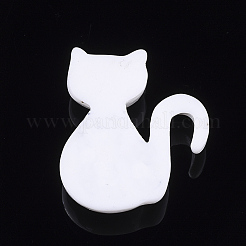 レジン子猫カボション  漫画の猫  ホワイト  25x21.5x6mm&nbsp;LS-X-CRES-T010-104B