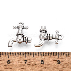 合金のチベット風チャーム  蛇口チャーム  カドミウムフリー＆鉛フリー  アンティークシルバー  17x14.5x5mm  穴：1.8mm&nbsp;TIBE-N014-30AS