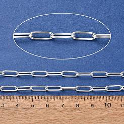304ステンレススチールペーパークリップチェーン  ハンダ付け  スプールで  銀  12x4x1mm&nbsp;SA-CBA4160-15S