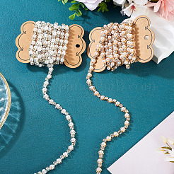 2Pcs 2 Colors Flower Iron Rhinestone Cup Chains&nbsp;FIND-TA0008-01