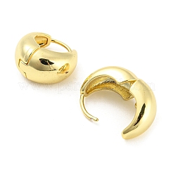 Brass Plain Dome Thick Hoop Earrings for Women&nbsp;EJEW-A026-02G