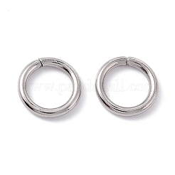 変色しない304ステンレススチールオープン丸カン  丸く切ったのこぎり  ステンレス鋼色  10x1.5mm  15ゲージ  内径：7.3mm  約270個/100g&nbsp;X-STAS-C040-01J-P