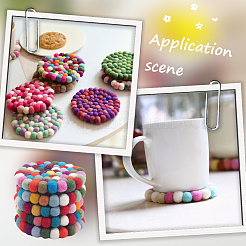 Round Wool Felt Ball Coasters&nbsp;AJEW-WH20020-151A