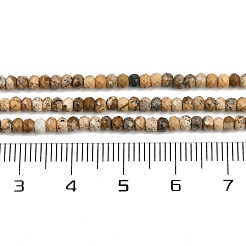 天然石ピクチャージャスパービーズ連売り  多面カット  ロンデル  3x2mm  穴：0.6mm  約179個/連  14.96''（38センチメートル）&nbsp;G-P572-A01-01