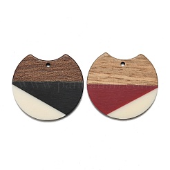 Two Tone Resin & Walnut Wood Pendants&nbsp;RESI-Q210-011A-B-M