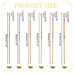 6Pcs 6 Styles Bristle Hair Painting Brush&nbsp;AJEW-WR0003-75