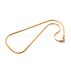 304ステンレススチールヘリンボーンチェーンネックレス  ゴールドカラー  17.7インチ（45cm）  2.6x1mm&nbsp;STAS-M174-015G-03