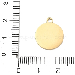 304ステンレスペンダント  フラットラウンド、サンチャーム付き  ゴールドカラー  18x15x1.5mm  穴：2mm&nbsp;SA-CBA2714-02B-G