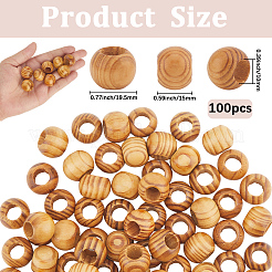 100Pcs Wood Beads&nbsp;WOOD-SP0001-60