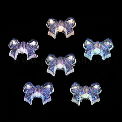 クリア樹脂カボション  グリッターパウダー付き  蝶結び  ミックスカラー  8x10x3mm&nbsp;CRES-N030-022-B