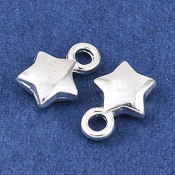 合金ペンダント  スターのチャーム  銀  8.5x6x2.5mm  穴：1.6mm&nbsp;LS-FIND-H063-01A-S