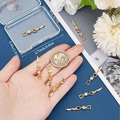 キュービックジルコニアの折り返し留め金付き真鍮10個  18KGP本金メッキ  35x6mm&nbsp;ZIRC-BBC0002-67G