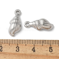 304ステンレスペンダント  シェルチャーム  ステンレス鋼色  18x7.5x4.5mm  穴：1.8mm&nbsp;LS-STAS-I330-070P