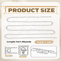 DIY 304 Stainless Steel Heart Link Chain Bracelet & Necklaces Making Kits&nbsp;DIY-LP0004-57