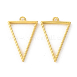 ラックメッキ合金三角形空枠ペンダント  UVレジンDIY用  エポキシ樹脂  プレスジュエリー  カドミウムフリー＆ニッケルフリー＆鉛フリー  ゴールドカラー  39x25x3.5mm  穴：3mm&nbsp;X-PALLOY-S047-09E-FF