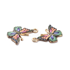 Light Gold Alloy Enamel Pendants&nbsp;ENAM-G210-02LG-08