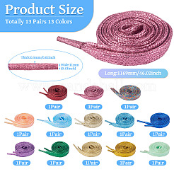 13 Pairs 13 Colors Polyester Cord Shoelace&nbsp;AJEW-TA0002-48