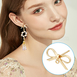 24Pcs 2 Colors Bowknot Brass Stud Earring Findings&nbsp;KK-BC0013-68
