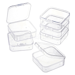 正方形プラスチックビーズ貯蔵容器  透明  5.4x5.3x2cm  インナーサイズ：5.1x5.05x1.5センチメートル&nbsp;CON-FS0001-07A