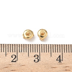 真鍮イヤリングナット  フラットラウンド  鉛フリー＆カドミウムフリー  24KGP本金メッキ  4.5x3.5mm  穴：1mm&nbsp;KK-H083-12G