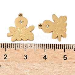 304 Stainless Steel with Rhinestone Pendants&nbsp;STAS-Z139-01G