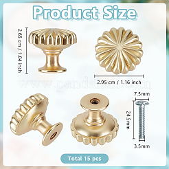 パンプキンアルミ合金引き出し取っ手15個  キャビネットハンドル  ドアノブアクセサリー  ネジ付き  ライトゴールド  29.5x26.5mm&nbsp;FIND-GO0004-28