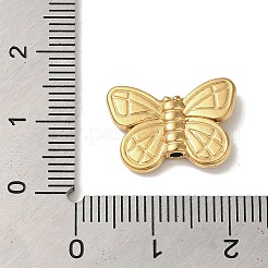 イオンプレーティング（IP）304ステンレスビーズ  蝶  ゴールドカラー  12x17x3.5mm  穴：1.6mm&nbsp;STAS-K285-40G