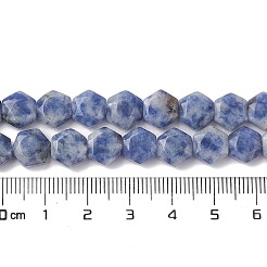 天然ブルースポットジャスパービーズ連売り  ファセット六角形カット  六角  8~8.5x9~9.5x4~4.5mm  穴：1mm  約25個/連  8.11''（20.6センチメートル）&nbsp;G-K359-C17-01