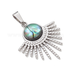 Natural Paua Shell Pendants&nbsp;PALLOY-JF05227-02