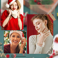 Diyのクリスマスブレスレット作りキット  グラススター＆バイコーンビーズを含む  スノーフレーク & ベル & ツリー & キャンディケイン 合金エナメル ペンダント  ミックスカラー  208個/箱&nbsp;DIY-SC0021-66
