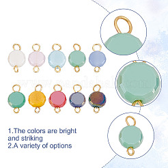 100Pcs Electroplate Opaque Glass Connector Charms&nbsp;PALLOY-GO0001-39