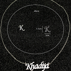 Stainless Steel Letter K Stud Earrings & Word Khadija Pendant Necklaces Sets for Women&nbsp;ES0413-2