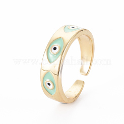 Real 16K Gold Plated Brass Enamel Cuff Rings&nbsp;RJEW-N037-001-NF