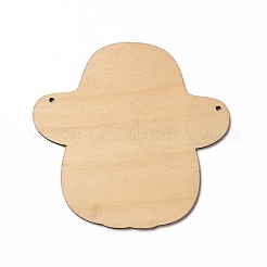 片面プリントウッドビッグペンダント  ハロウィンチャーム  カボチャ  143x148x4mm  穴：4mm&nbsp;WOOD-I010-08C