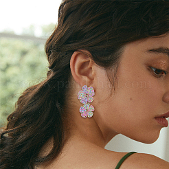 1 Pair Alloy Raffia Grass Stud Earrings&nbsp;EJEW-SP0001-19B