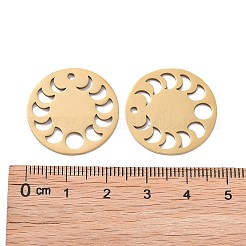 ステンレスペンダント201個  レーザー切断  月の満ち欠け  ゴールドカラー  23x1mm  穴：1.8mm&nbsp;STAS-S105-LA276