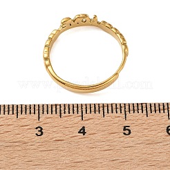 304ステンレススチールカフオープンリング  心と愛という言葉  ゴールドカラー  4mm  usサイズ7 1/4(17.5mm)&nbsp;SA-CBAD22F-01G-A