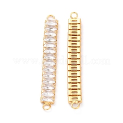 Brass Clear Cubic Zirconia Links Connectors&nbsp;ZIRC-G170-24G