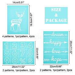 8 Patterns Self-Adhesive Silk Screen Printing Stencil&nbsp;DIY-OC0004-008