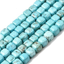 天然石ハウライトビーズ連売り  キューブ  多面カット  染め  5.5~6x5.5~6x5.5~6mm  穴：1mm  約61~66個/連  15.12~15.43''（38.4~39.2センチメートル）&nbsp;G-H345-C01-01