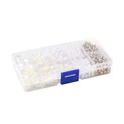 DIYのプラスチックビーズキット  ABS プラスチック模造パール ビーズと CCB プラスチック ビーズを含む  混合図形  ミックスカラー  5~12x4.5~12x3~8.5mm  穴：1.4~2.3mm  562個/箱&nbsp;DIY-FS0004-94