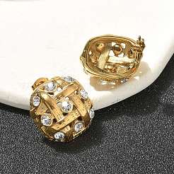 304 Stainless Steel Oval Stud Earrings&nbsp;EJEW-B108-09G