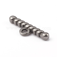 変色しない304ステンレススチールトグル留め具パーツ  バー  ステンレス鋼色  21x6.5x2.8mm  穴：2mm&nbsp;STAS-D170-02P