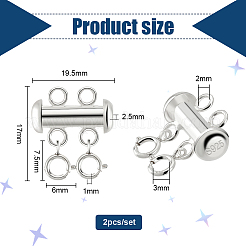 925 Sterling Silver Slide Lock Clasps&nbsp;FIND-AB00049