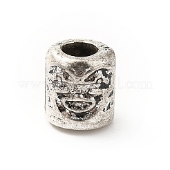 チベット風合金ビーズ  頭蓋骨のある列  アンティークシルバー  8x7mm  穴：3.5mm  約416個/500g&nbsp;PALLOY-P293-106AS