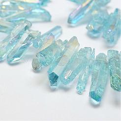 Electroplated Natural Quartz Crystal Beads Strands&nbsp;G-P267-1