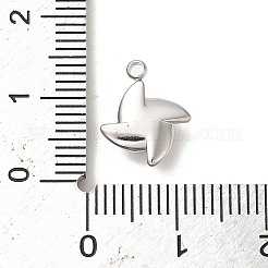 変色しない304ステンレススチールチャーム  風車チャーム  ステンレス鋼色  13x10x4mm  穴：1.4mm&nbsp;STAS-L022-268P