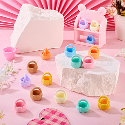 16Pcs 8 Colors Resin Flower Basket Miniature Ornaments&nbsp;DJEW-TA0001-37