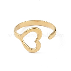 12Pcs Ion Plating(IP) 304 Stainless Steel Heart Open Cuff Rings for Women&nbsp;RJEW-G312-05G